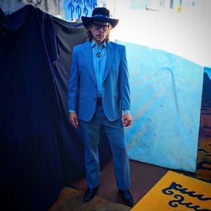 H Bar C Vintage 3piece Pinstripe Western Suit (Pearl Snap Shirt, Blazer, Slacks)